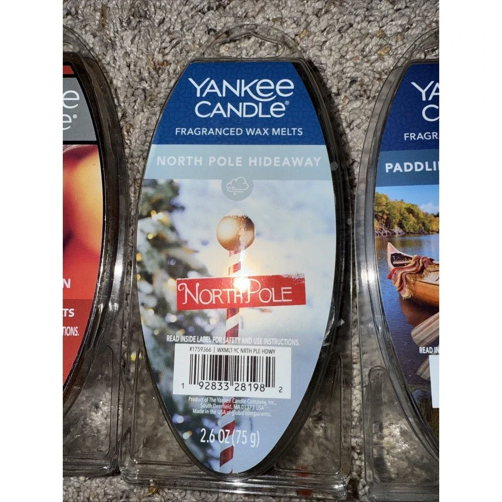 Yankee Wax Melts Set Of 3 Packs Yankee Candle Spiced Pumpkin North Pole Paddling